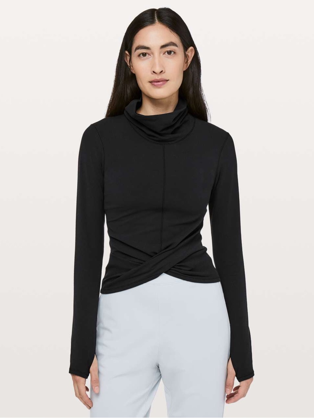 Lululemon Melodic Movement Long Sleeve High Neck Top Black Size 10
